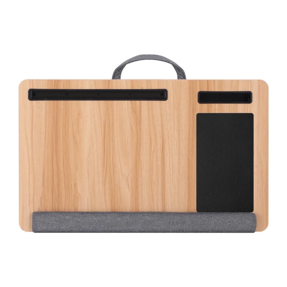 Portable Lap Desk 55CM Laptop MDF Wrist Rest Phone Slot Mouse Pad Oak/Grey