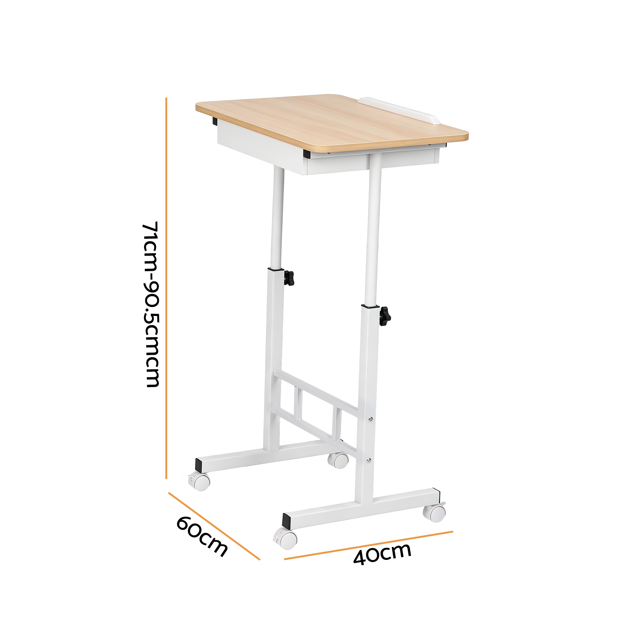 Artiss Adjustable Laptop Desk Mobile Bedside Table Hidden Storage Wood