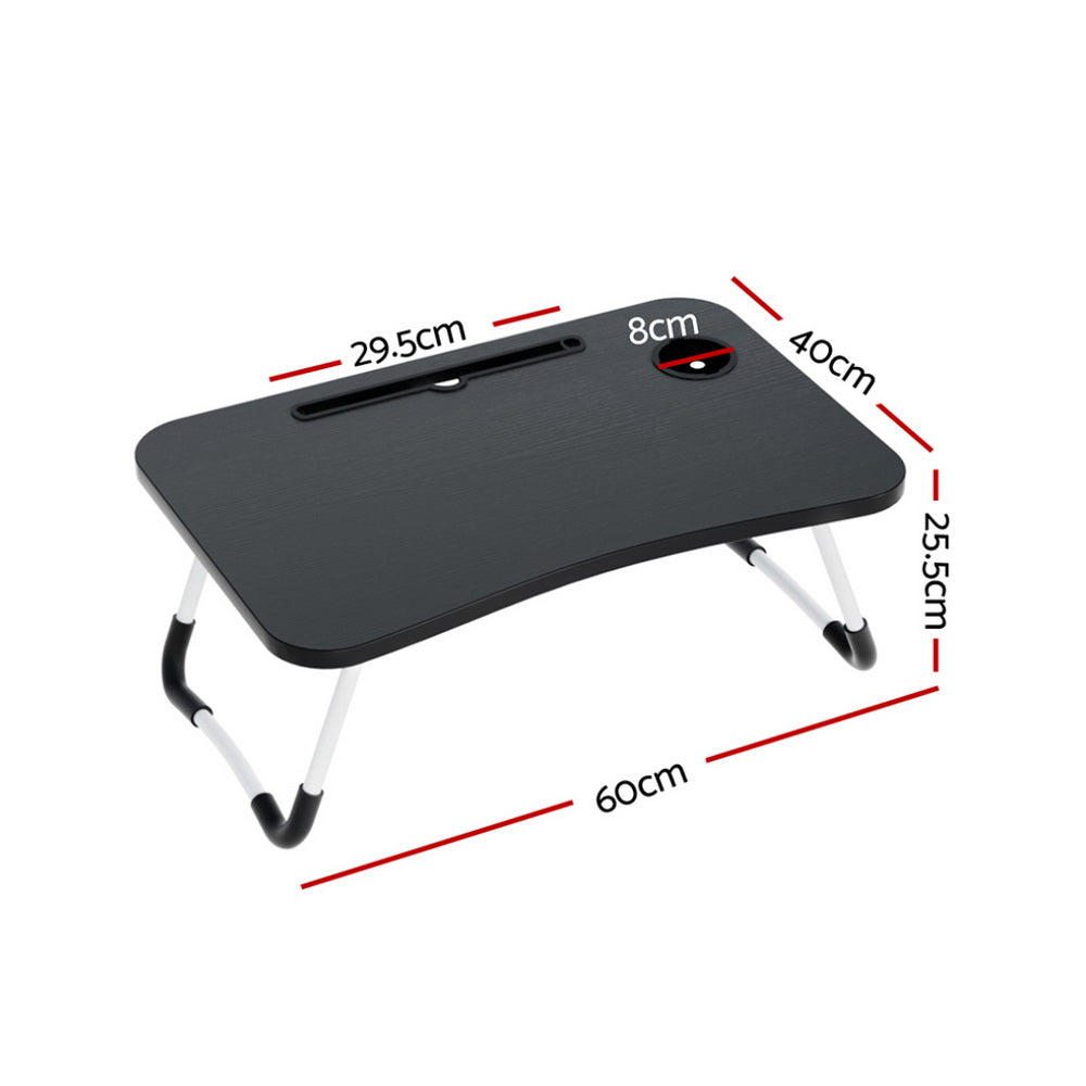 Artiss Foldable Laptop Desk Black Adjustable Portable Lap Tray