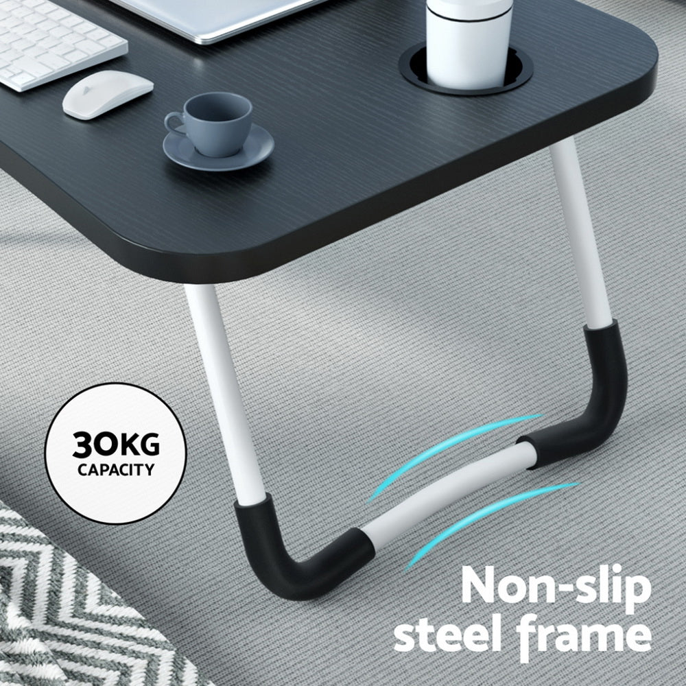 Artiss Foldable Laptop Desk Black Adjustable Portable Lap Tray