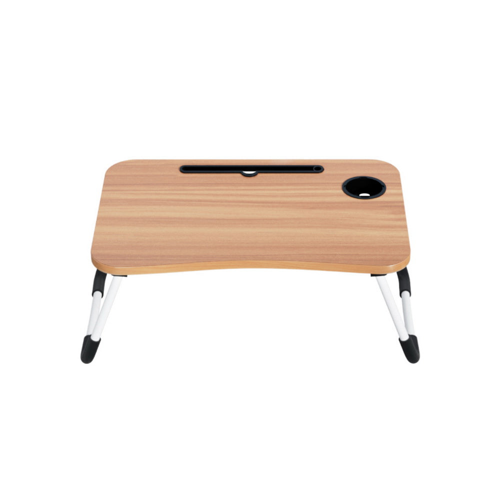 Artiss Portable Foldable Laptop Desk Oak 17-Inch Adjustable Lap Tray