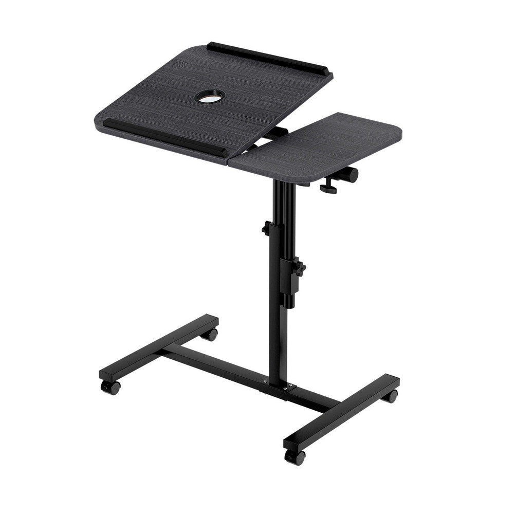 Artiss Mobile Laptop Desk with USB Cooling Fan Black 60CM