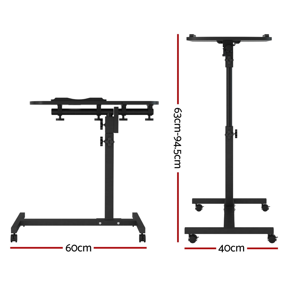 Artiss 60cm Laptop Desk Rotating Adjustable Stand USB Cooler Black