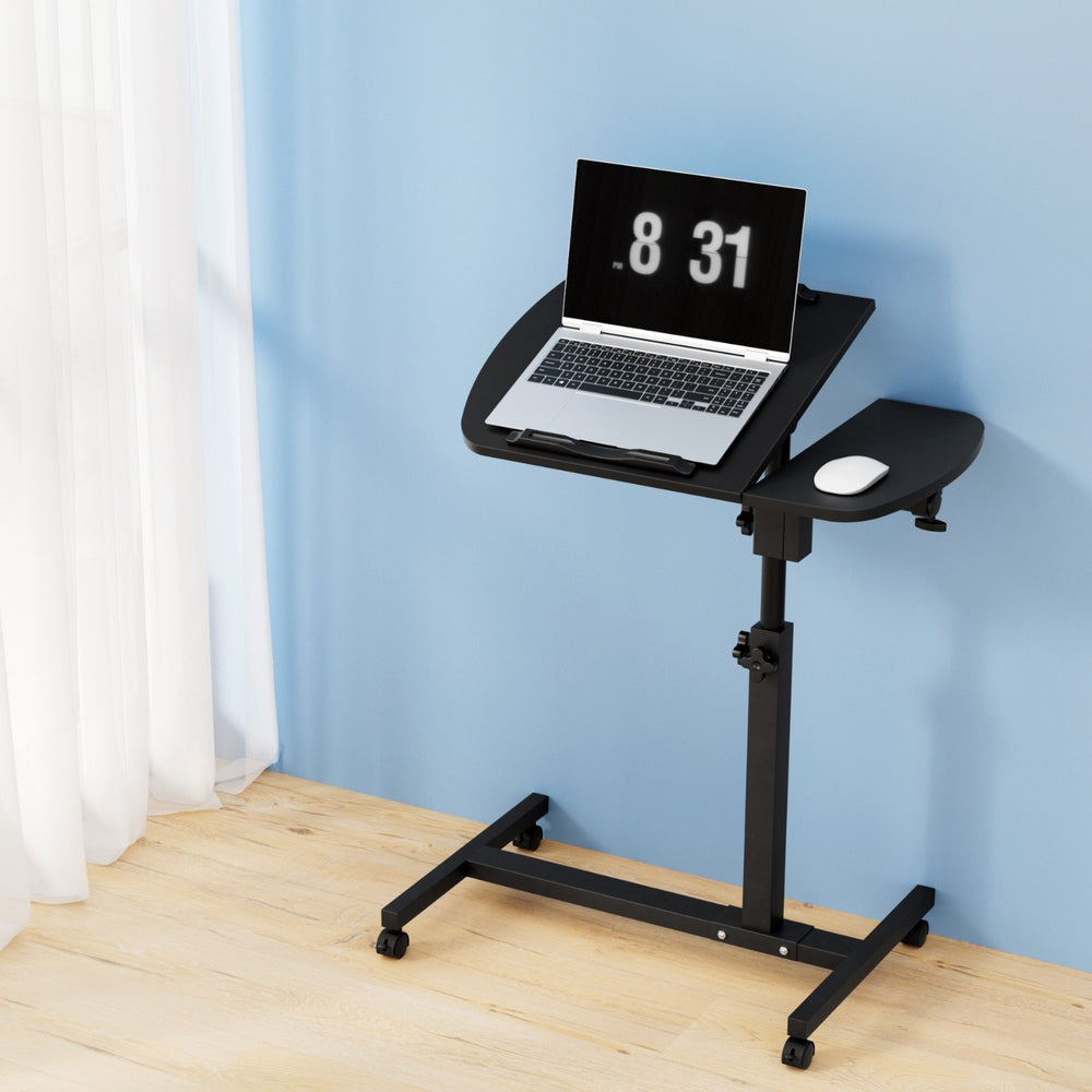 Artiss 60cm Laptop Desk Rotating Adjustable Stand USB Cooler Black