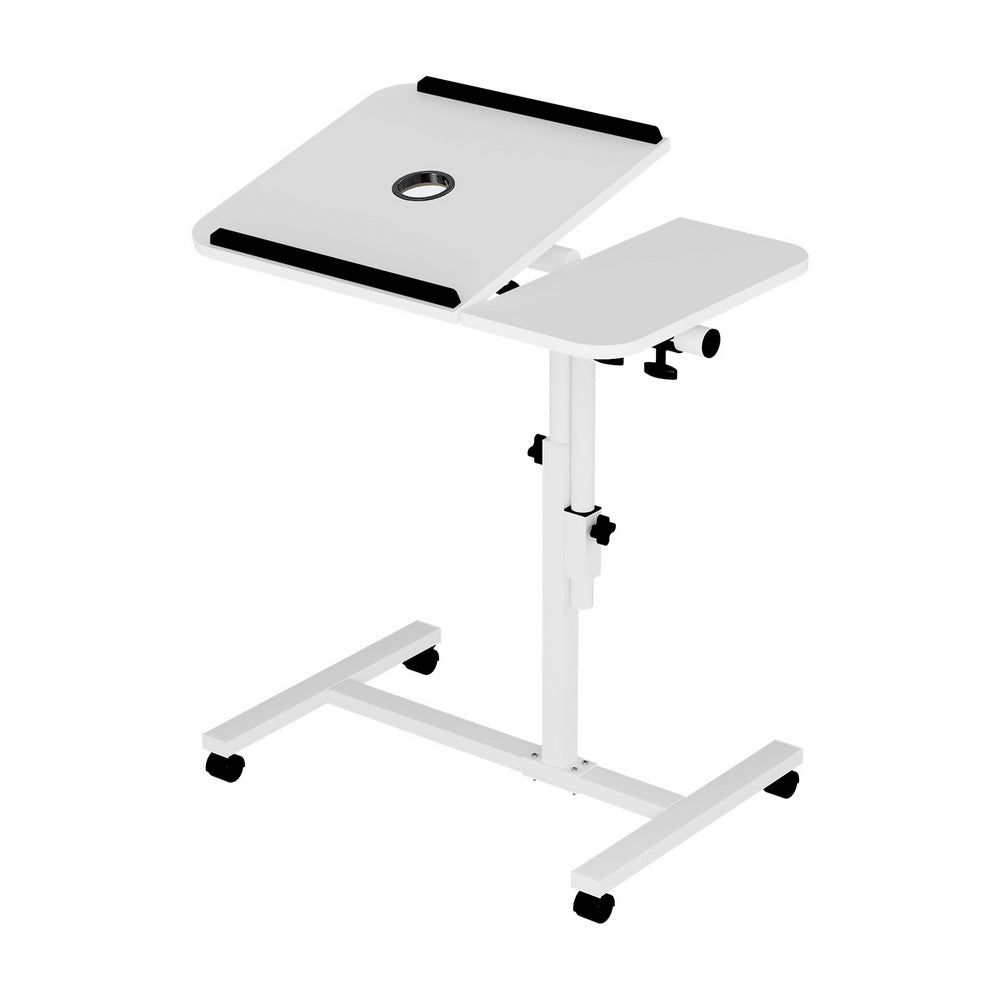 Artiss Mobile Laptop Desk with Cooling Fan 60cm White