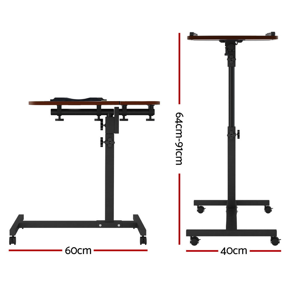 Walnut 60CM Laptop Desk Table Fan Cooling