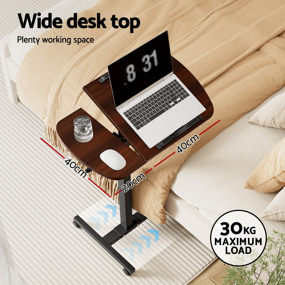 Walnut 60CM Laptop Desk Table Fan Cooling