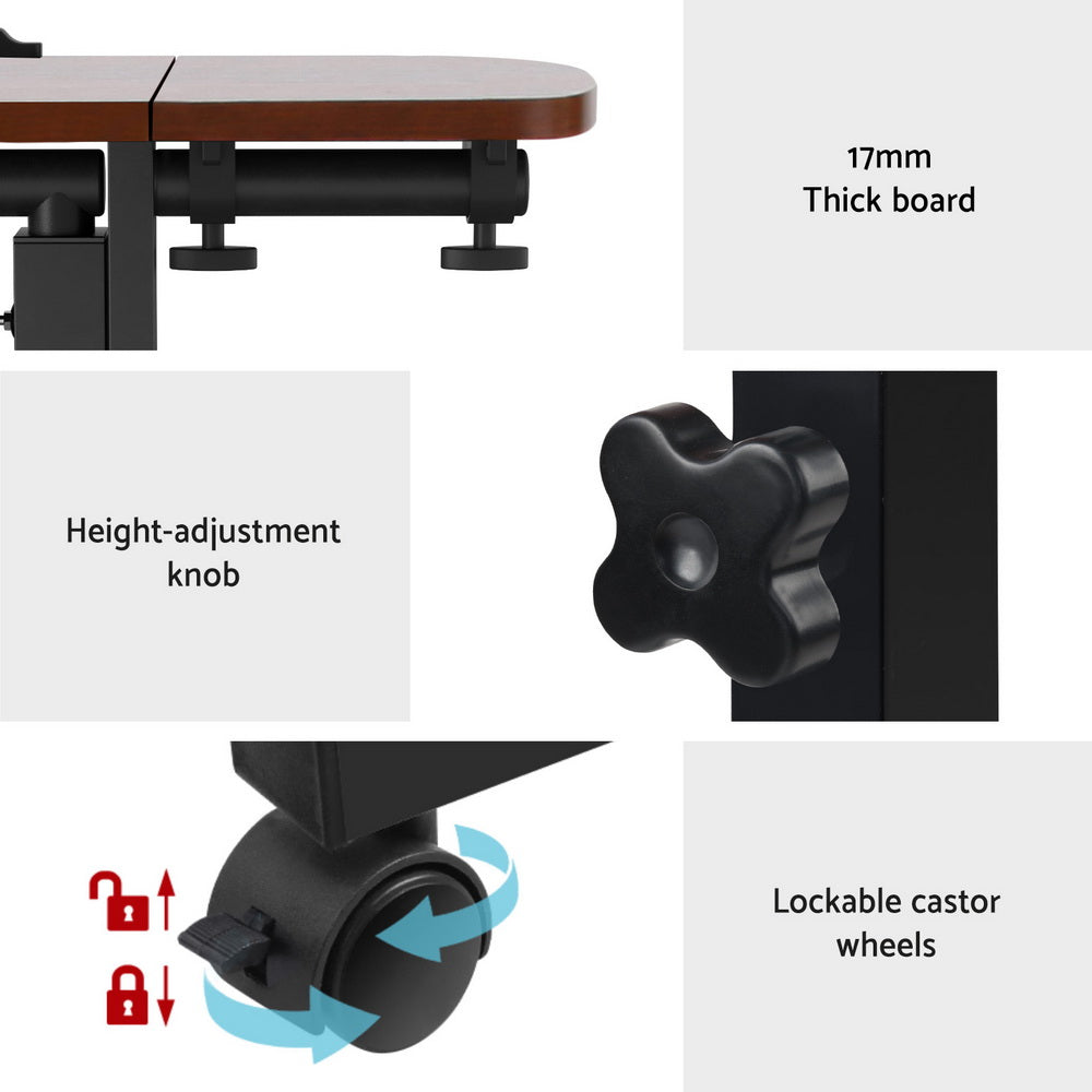 Walnut 60CM Laptop Desk Table Fan Cooling
