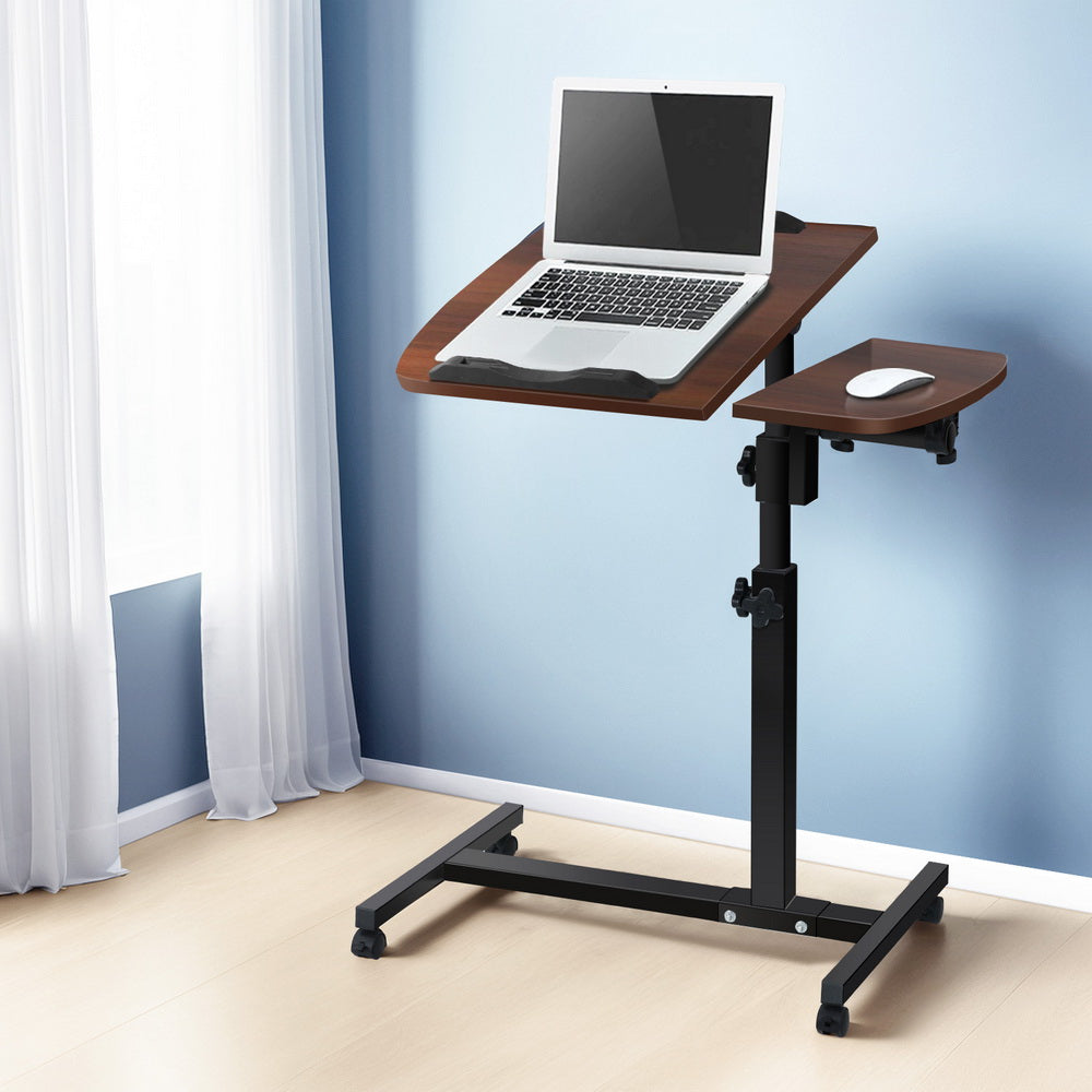 Walnut 60CM Laptop Desk Table Fan Cooling