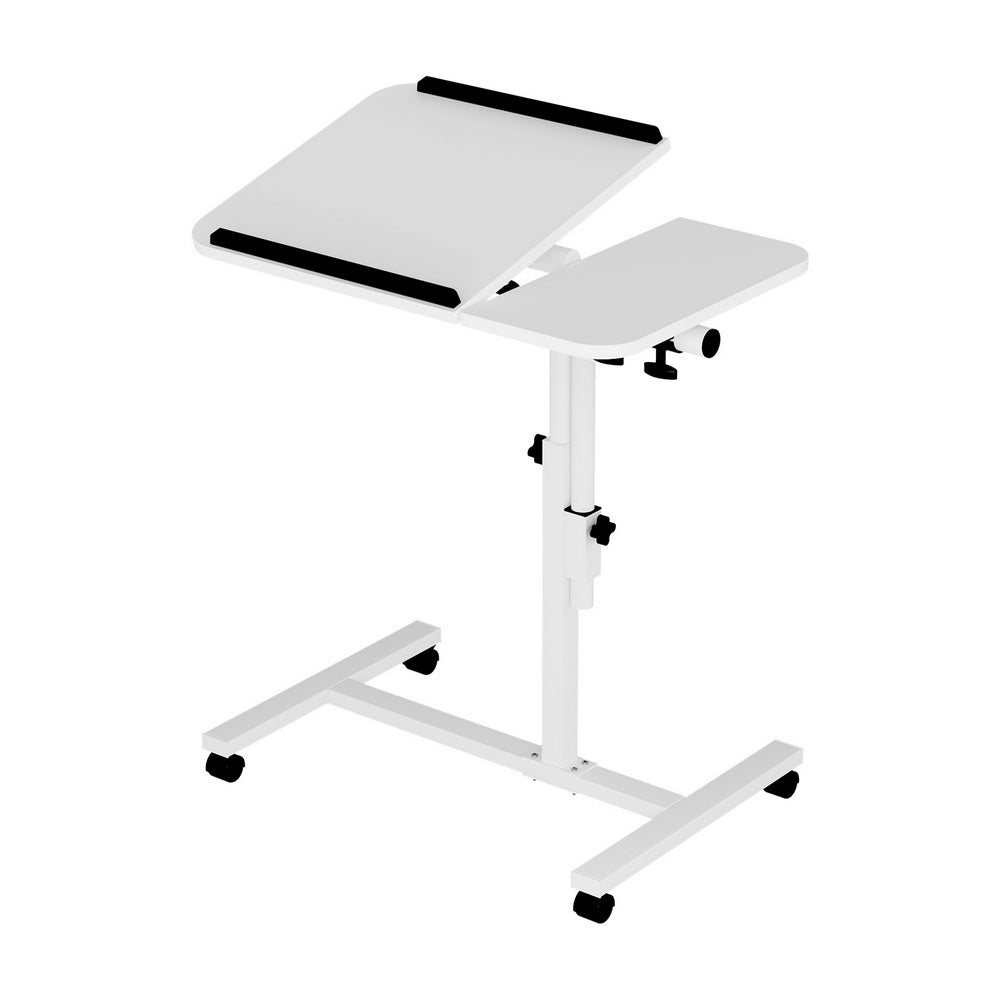 Artiss Mobile Laptop Desk Adjustable Height 60cm White