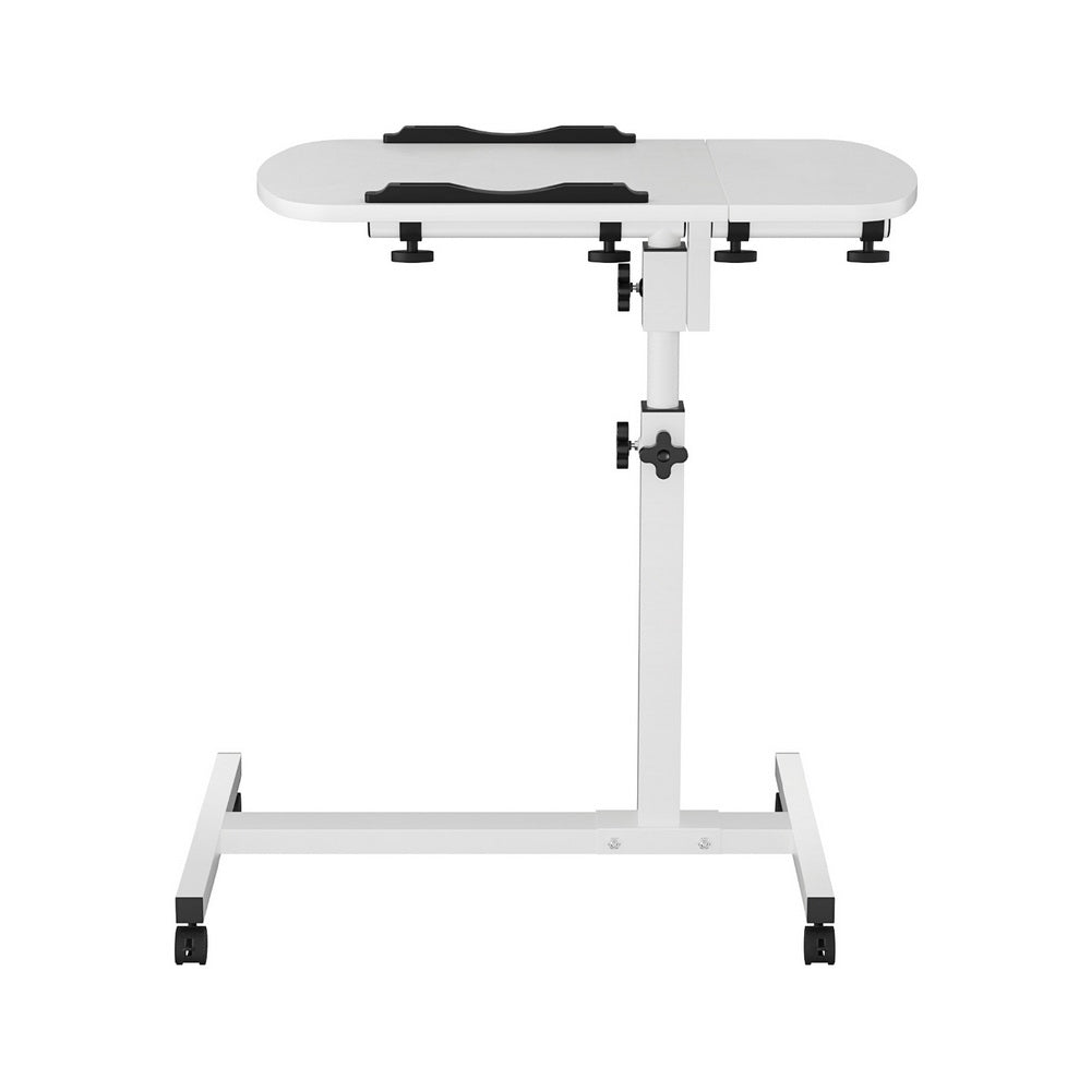 Mobile Laptop Desk 60CM White Fan Cooling Adjustable