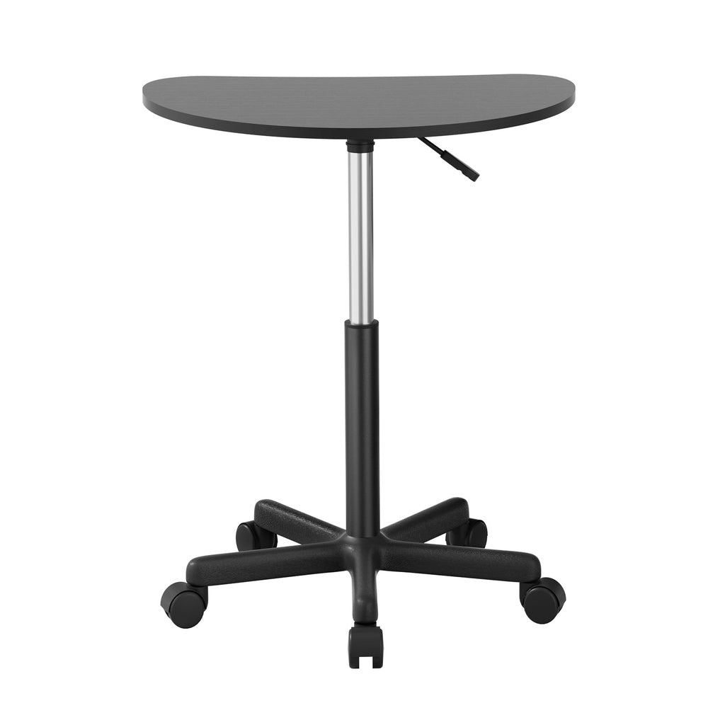 Artiss 60cm Portable Laptop Desk Height Adjustable Black Caster Wheels