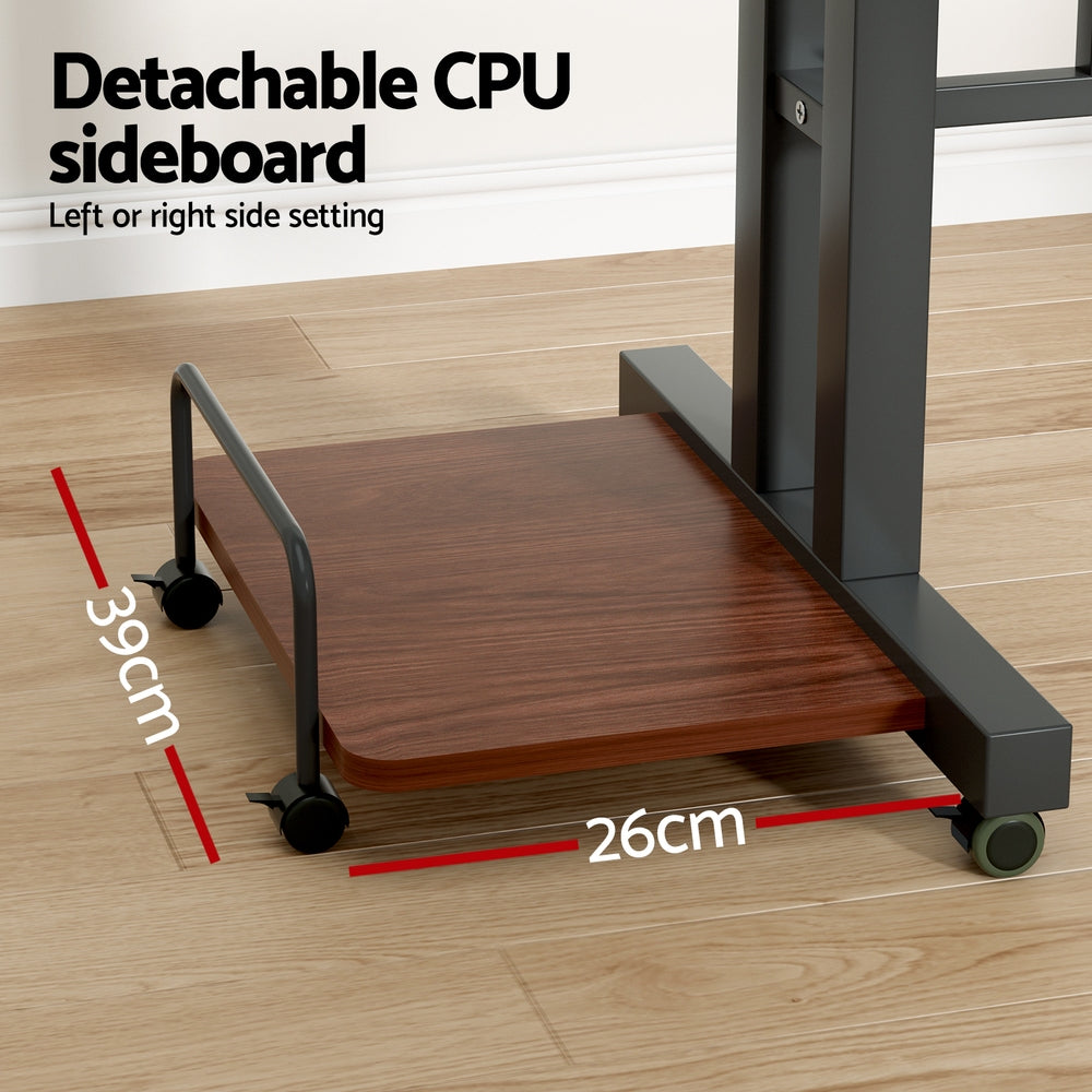 Mobile Twin 80CM Laptop Desk Adjustable Dark Wood