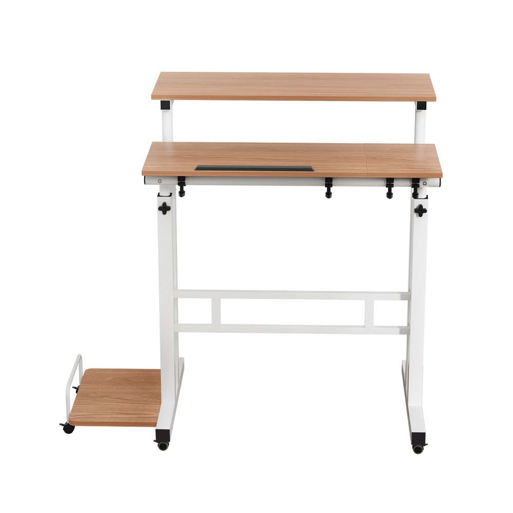 Adjustable Mobile Laptop Desk 80CM Light Wood
