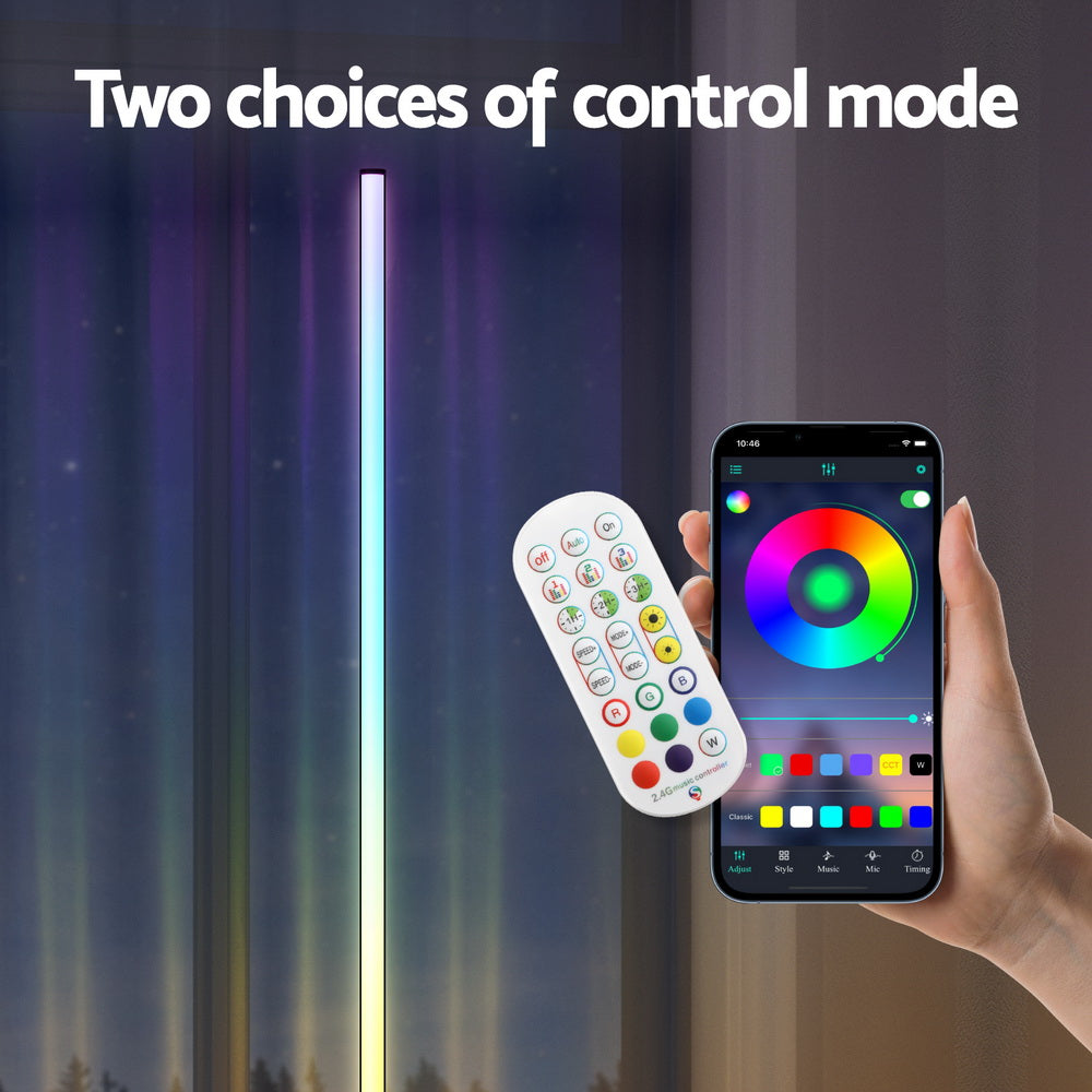 Artiss RGB LED Floor Lamp Remote Control Corner Light 150cm