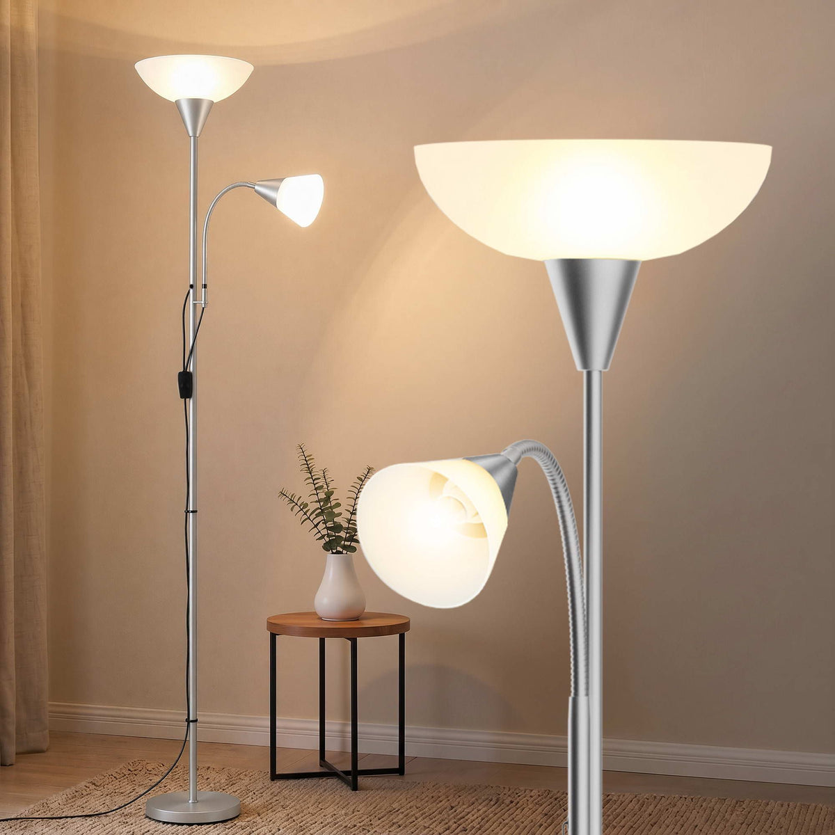 Artiss Mother and Child Floor Lamp Modern Silver