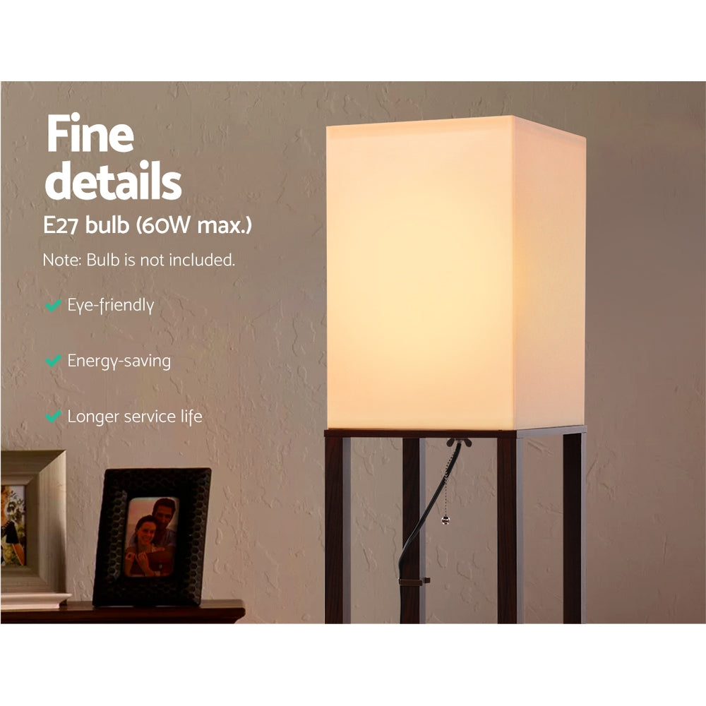 Vintage White Floor Lamp 3-Tier Shelf LED Light Stand