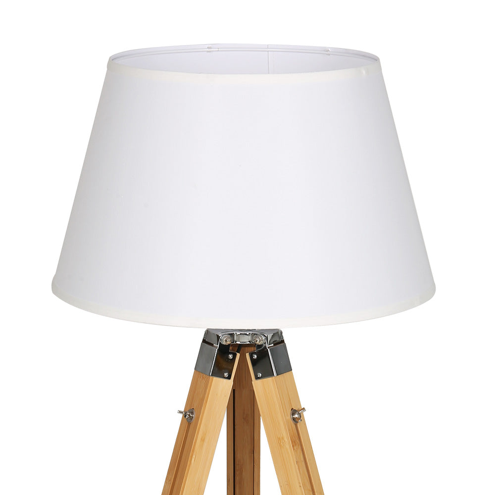 Artiss Adjustable Tripod Floor Lamp LED Bamboo Finish