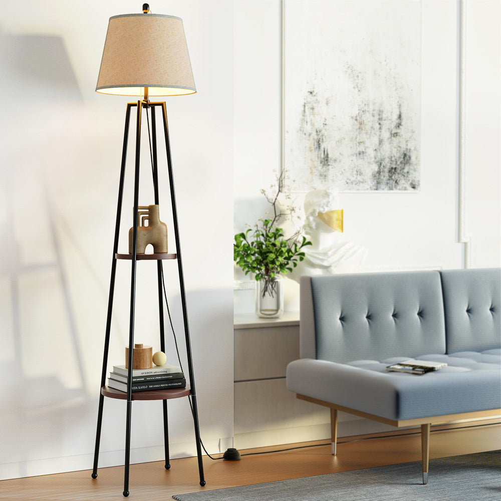 Artiss Black Shelf Floor Lamp LED Light Stand