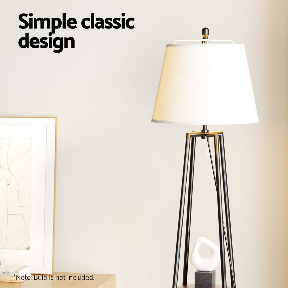 Artiss Black Shelf Floor Lamp LED Light Stand
