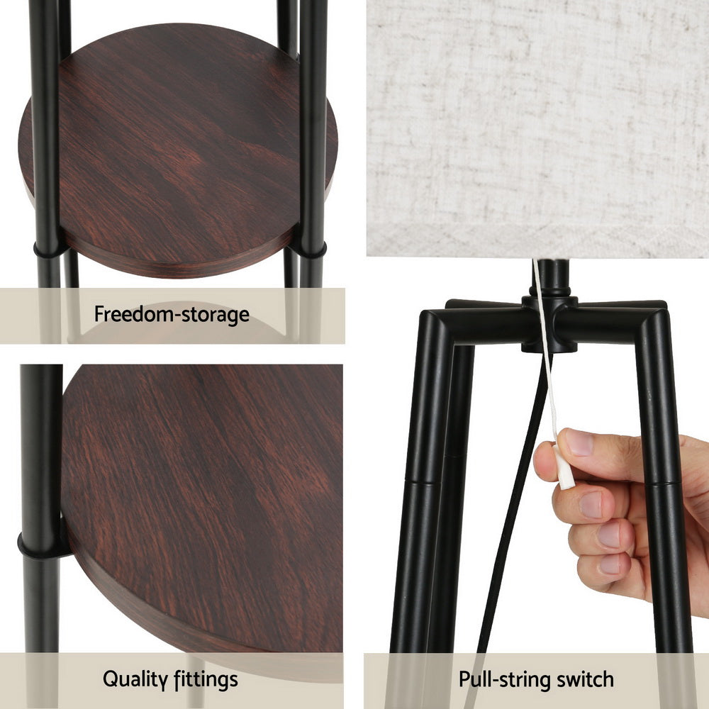Artiss Black Shelf Floor Lamp LED Light Stand