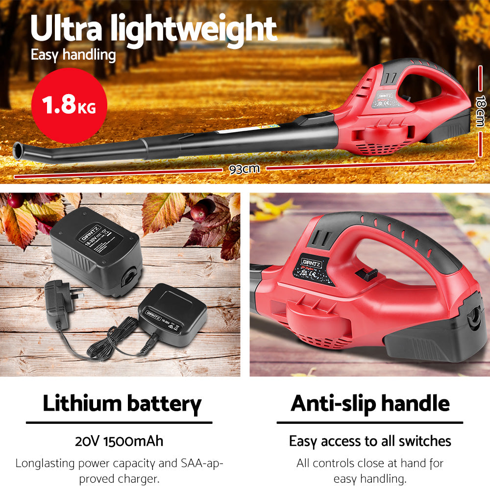 Giantz 20V Cordless Leaf Blower with Lithium Battery
