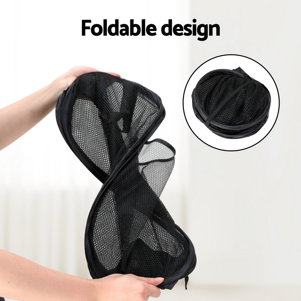 Artiss Foldable Laundry Basket Hamper Set Black