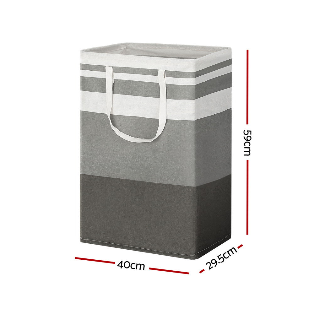 Artiss Foldable Laundry Hampers Grey White Set of 2