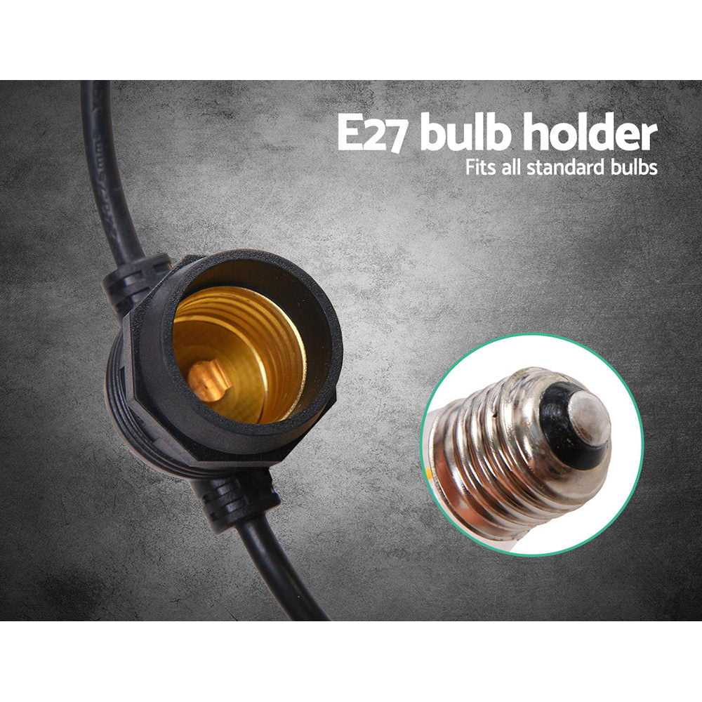 74m LED Festoon String Lights Outdoor Waterproof Garden Decor