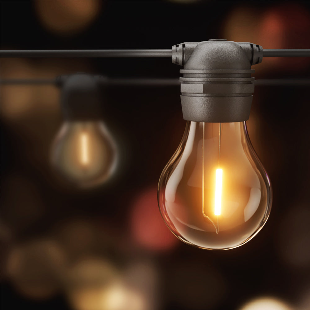 Solar 17m Festoon String Lights Outdoor LED Warm White