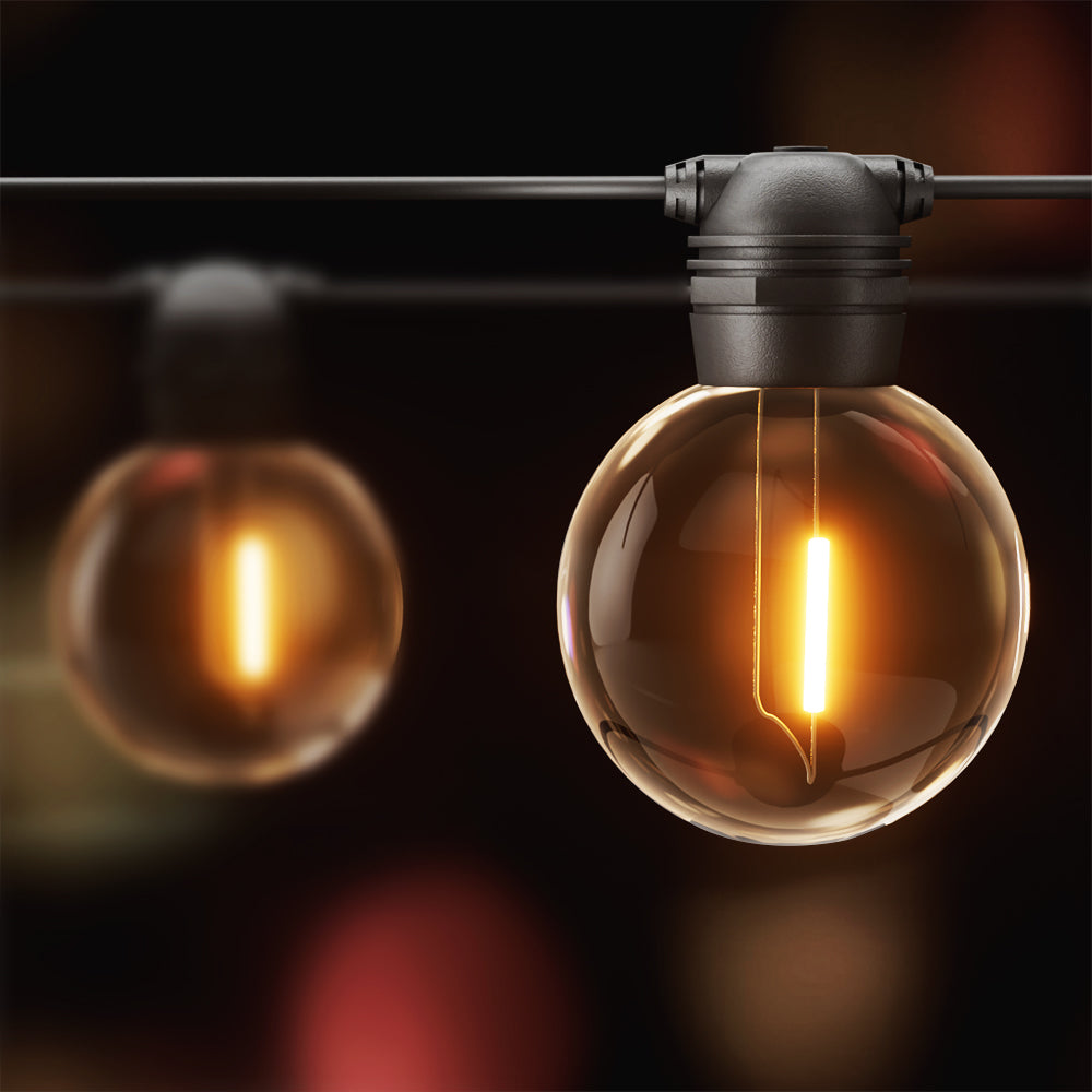 17m Solar Festoon String Lights LED Outdoor Warm White