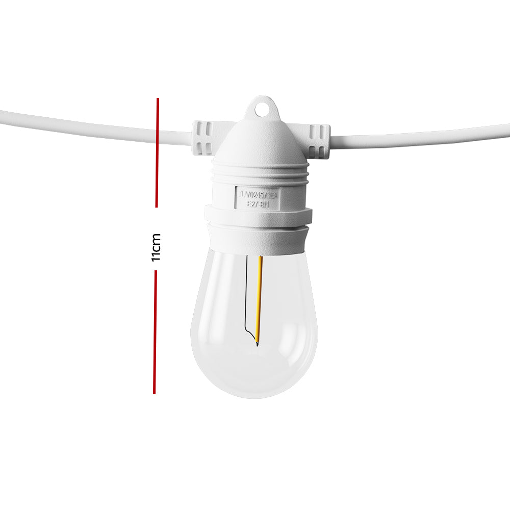 14M Outdoor LED Festoon String Lights Warm White Christmas Wedding Party