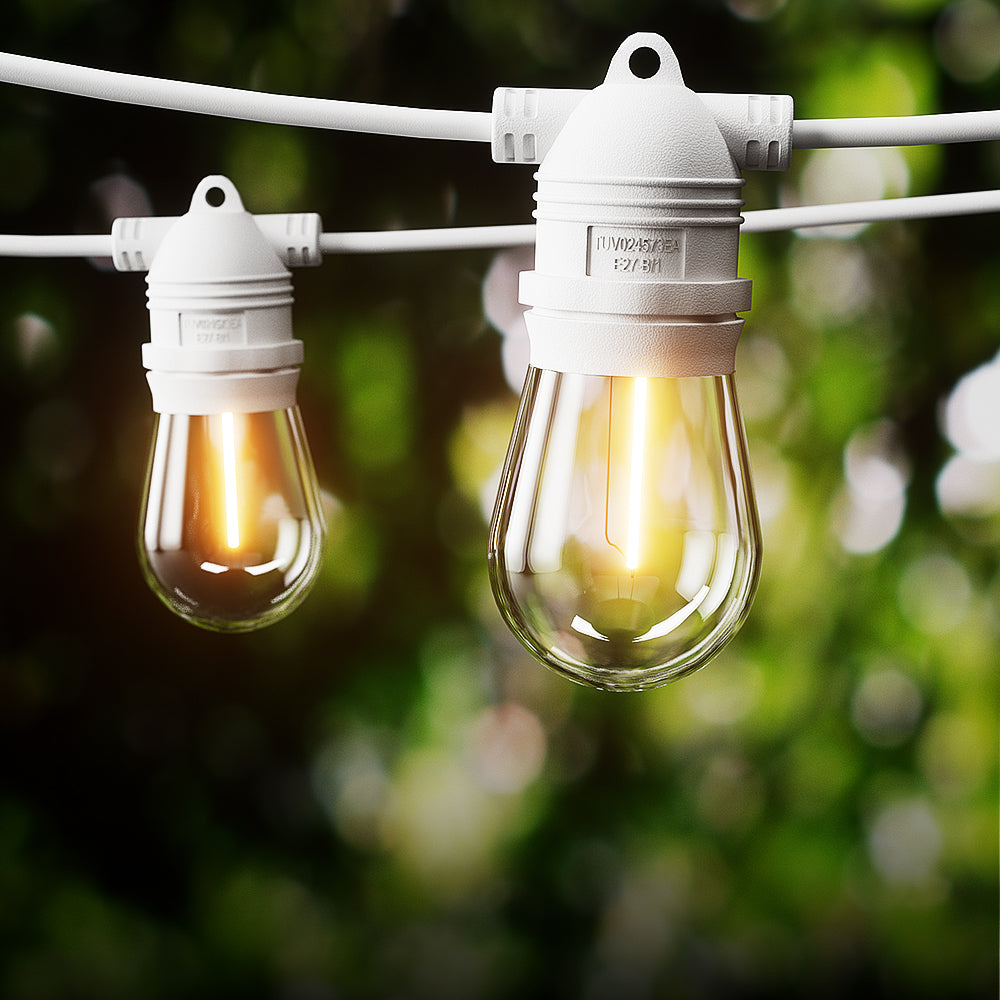 77m LED Festoon String Lights Outdoor Warm White 80 Bulbs