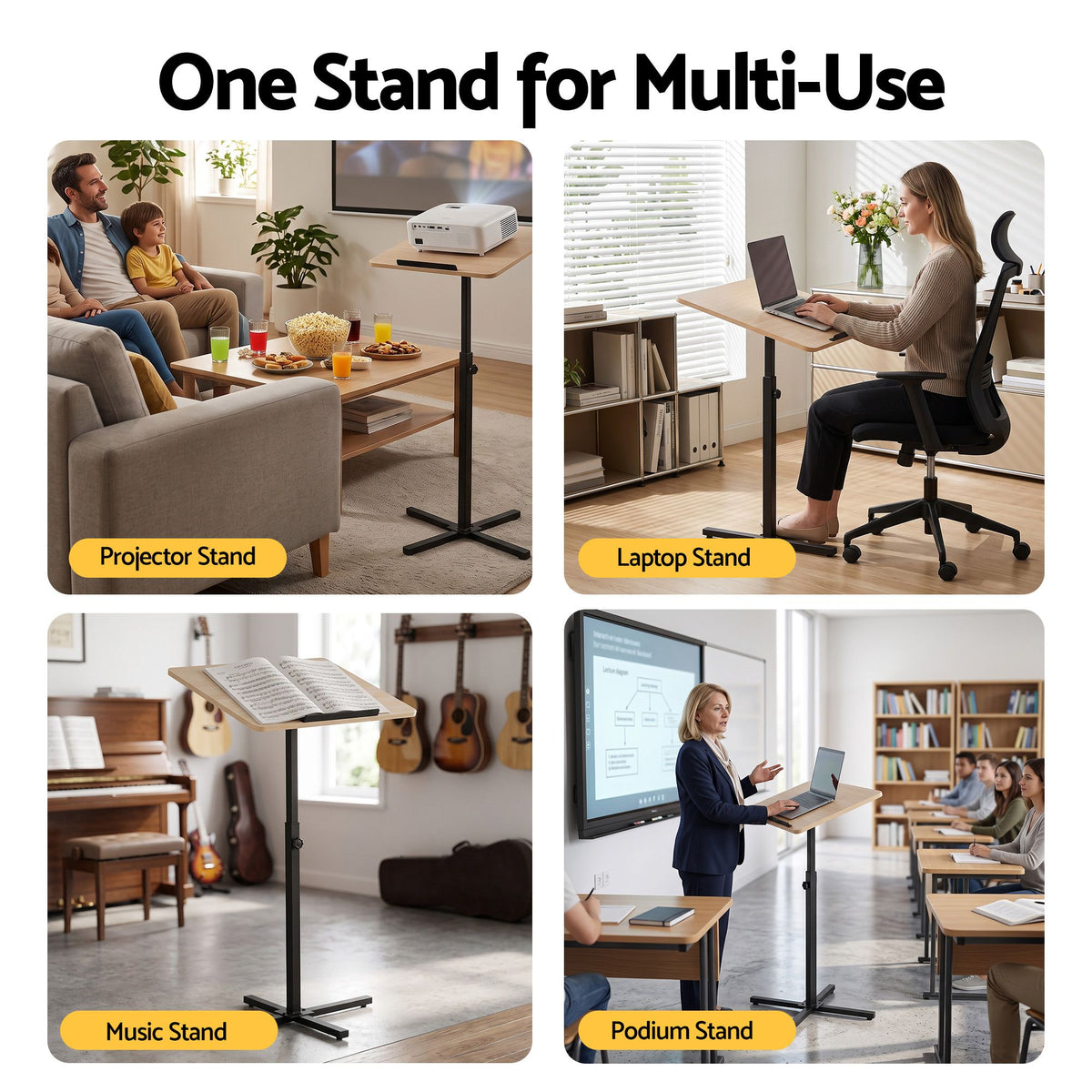 Artiss Floor Podium Stand 78-127CM Height Adjustable Portable Laptop Desk