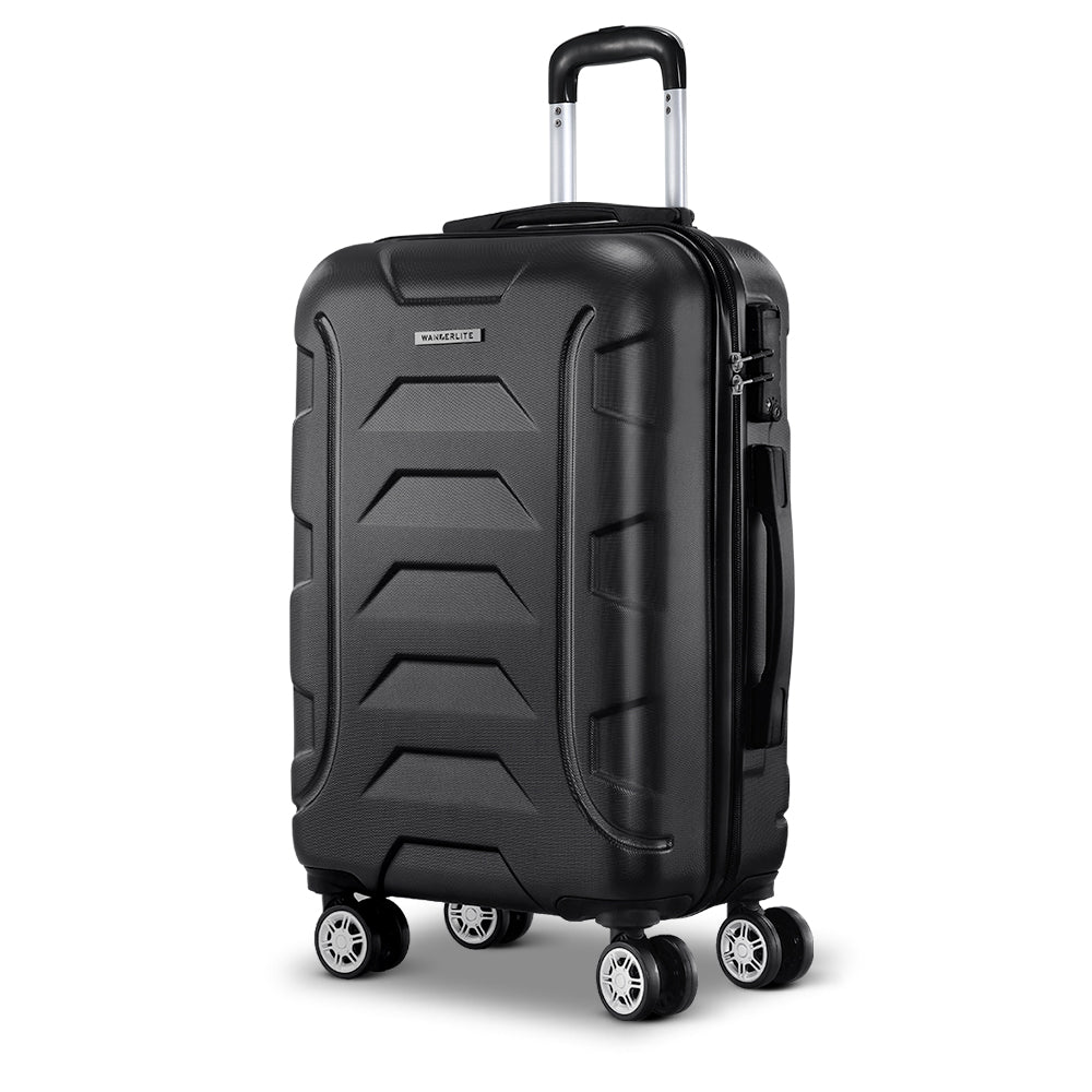 Wanderlite 20" Carry-On Suitcase Hard Shell Black