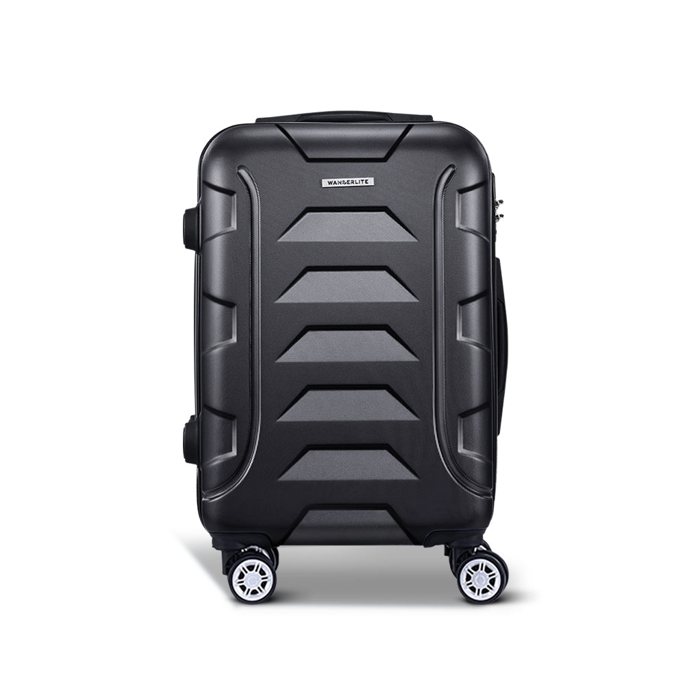 Wanderlite 20" Carry-On Suitcase Hard Shell Black