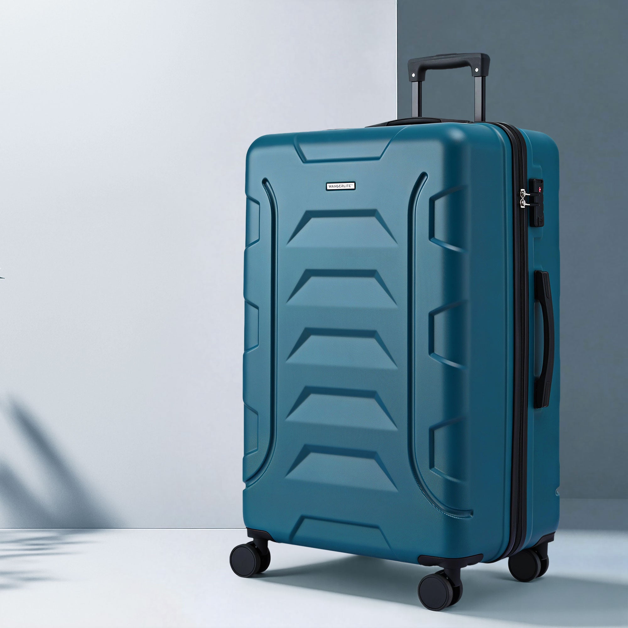 Wanderlite 28" Luggage Suitcase Trolley Travel TSA Lightweight Hard Case Teal