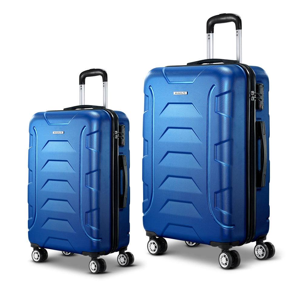 Wanderlite Blue 2-Piece Luggage Set TSA Lock Spinner 20" 28"