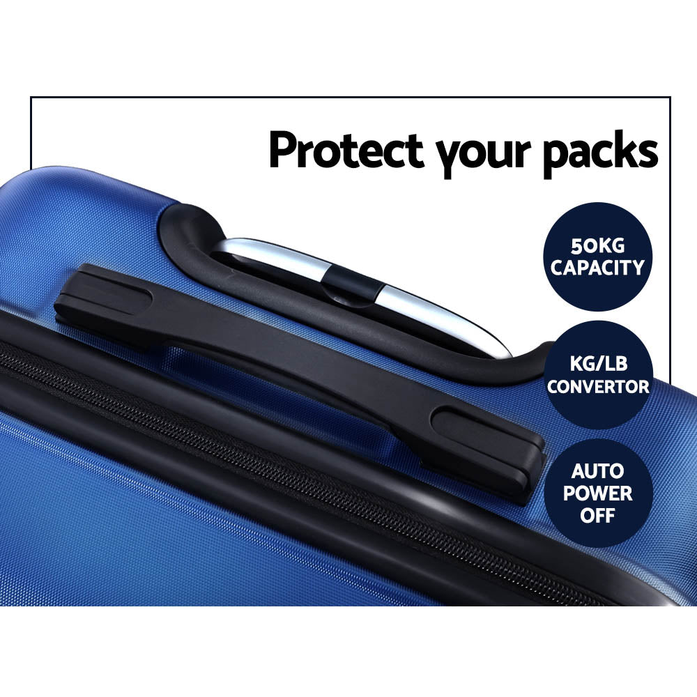 Wanderlite Blue 2-Piece Luggage Set TSA Lock Spinner 20" 28"