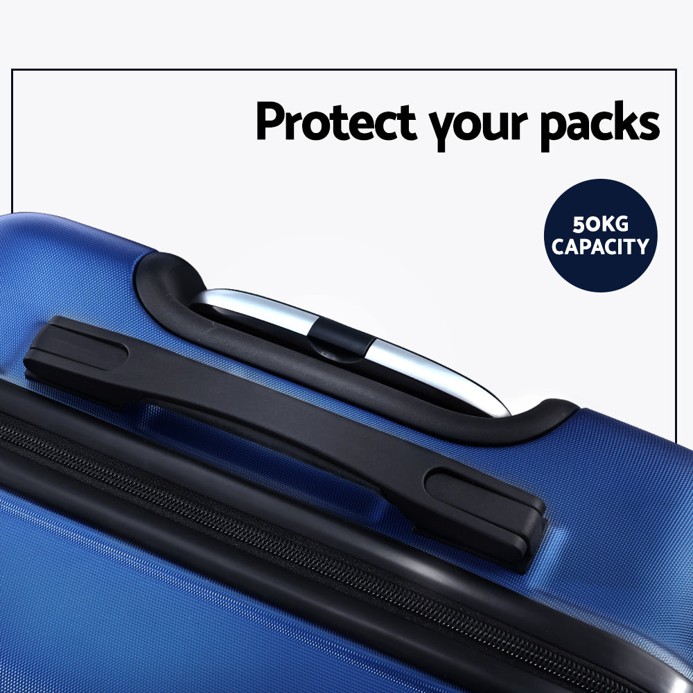 Wanderlite 3-Piece Luggage Set TSA Lock Spinner Blue