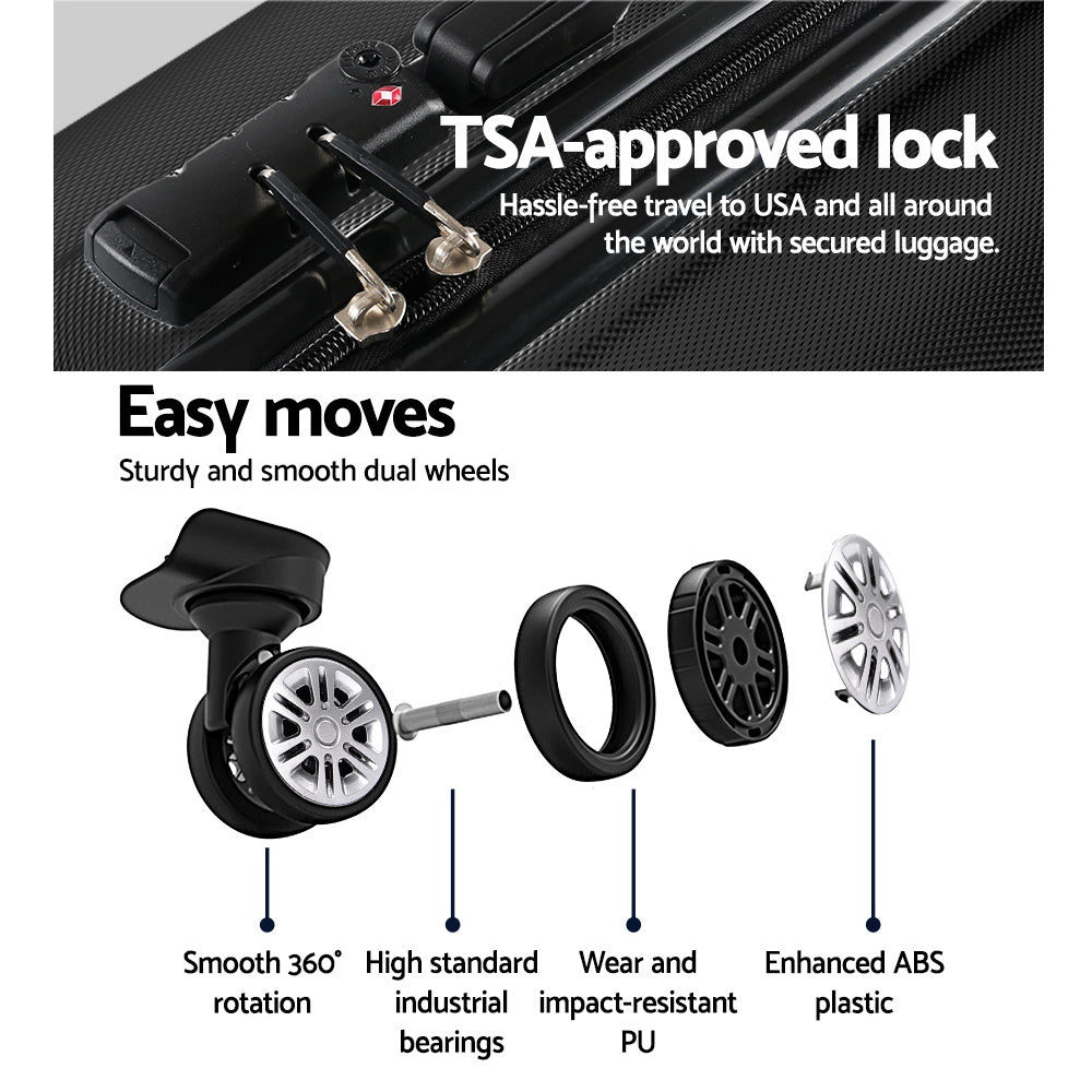Wanderlite 28" Hard Shell Spinner Luggage TSA Lock Black
