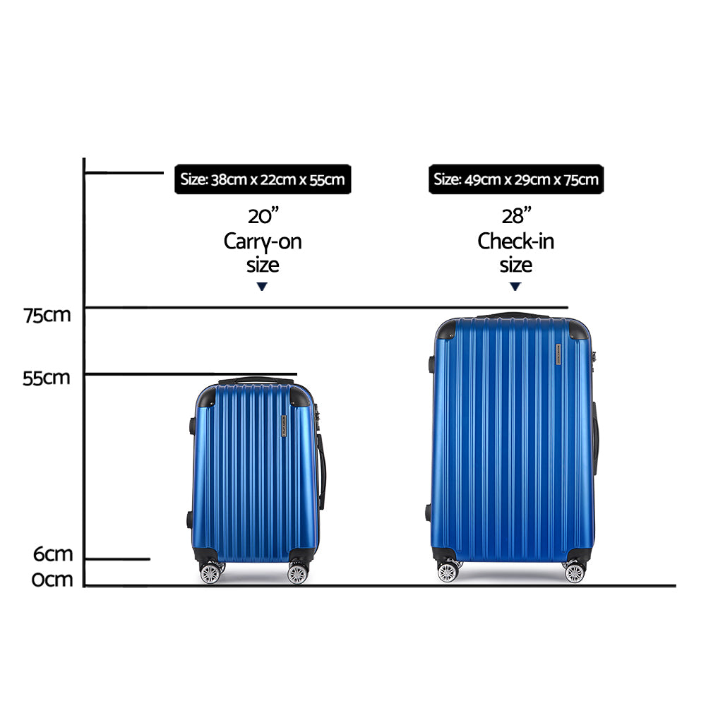 Wanderlite 2-Piece Luggage Set 20-28" Hard Shell Blue