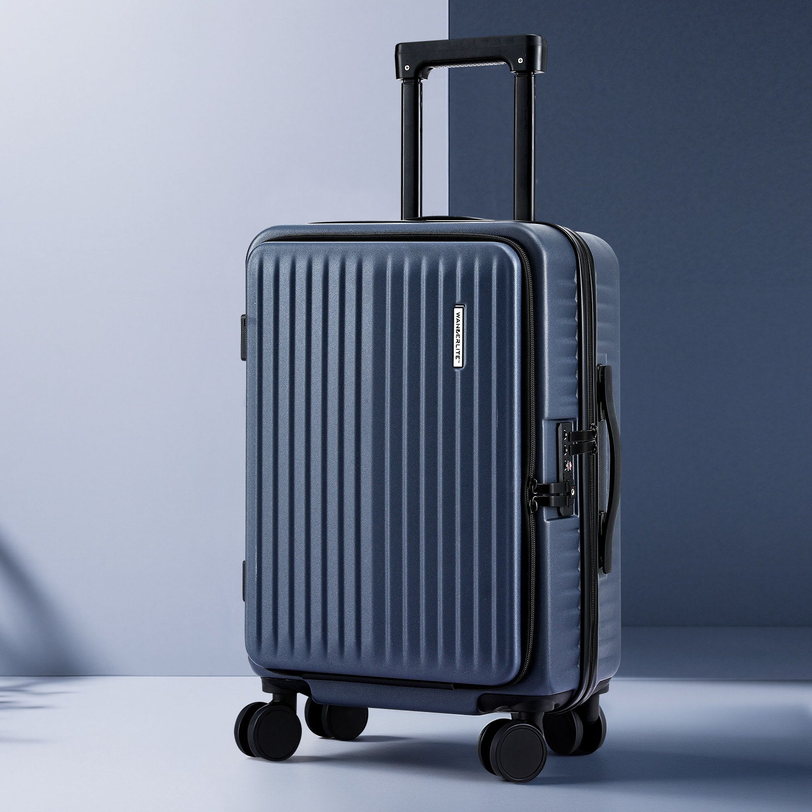 Wanderlite 20" Carry-On Luggage Dual TSA Navy