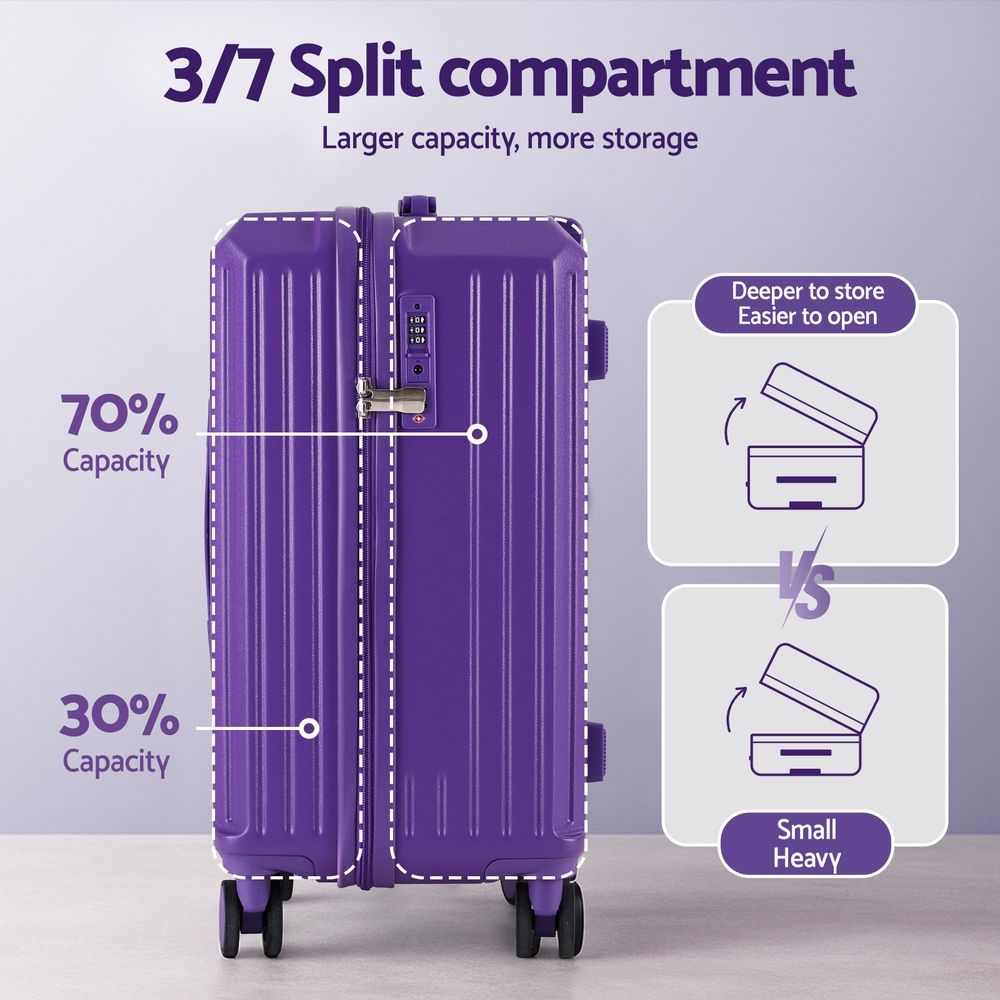 Wanderlite 2 Piece Hard Shell Luggage Set 12" 20" Purple