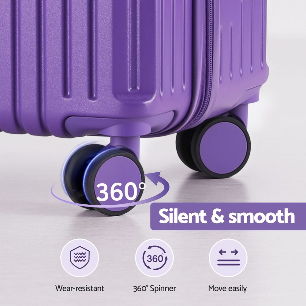 Wanderlite 2 Piece Hard Shell Luggage Set 12" 20" Purple