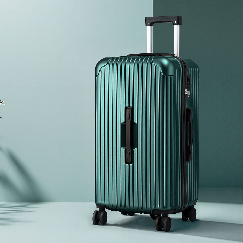 Wanderlite 28" Trunk Luggage 5-Wheel Type-C Port TSA Green