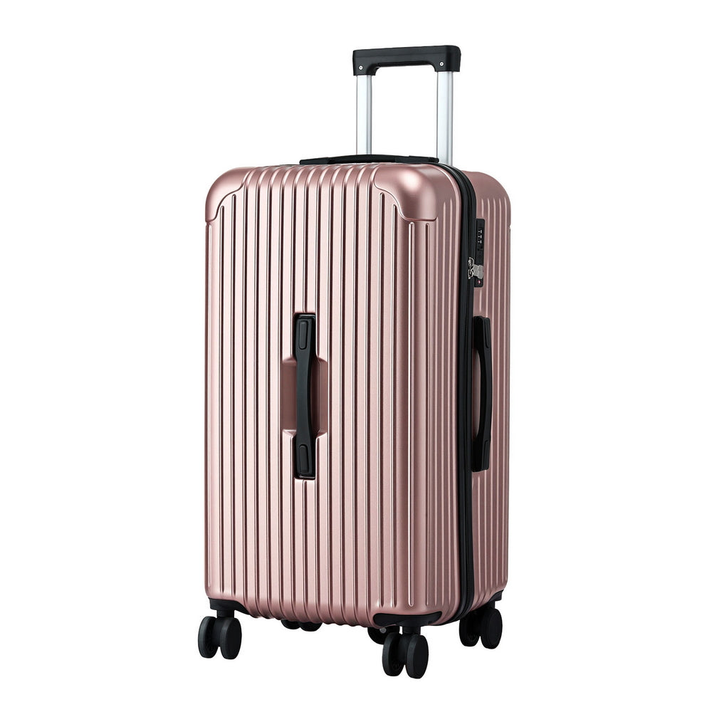 Wanderlite 28" Trunk Luggage 5 Wheels USB Type-C TSA Rose Gold