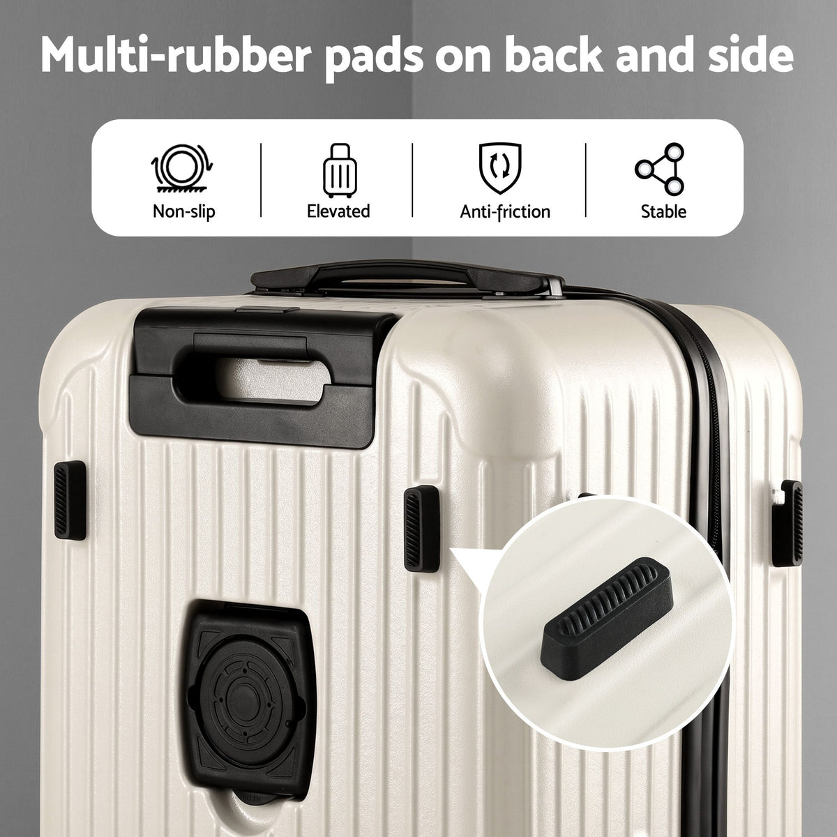 Wanderlite 28" Trunk Luggage Suitcase 5 Wheels Smoky White