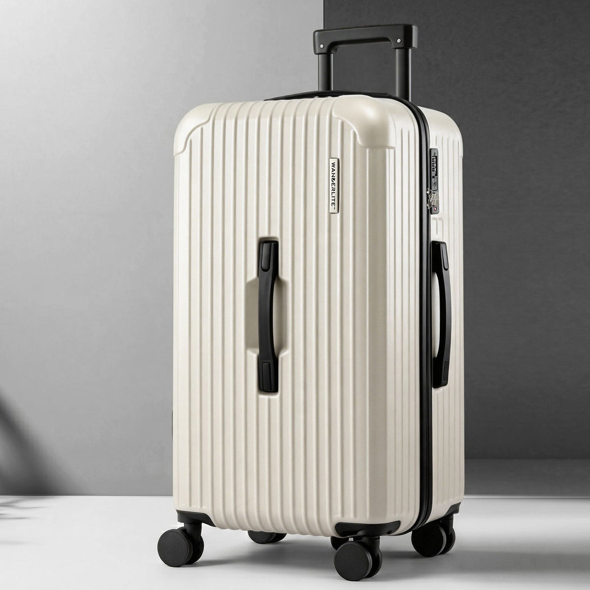 Wanderlite 28" Trunk Luggage Suitcase 5 Wheels Smoky White