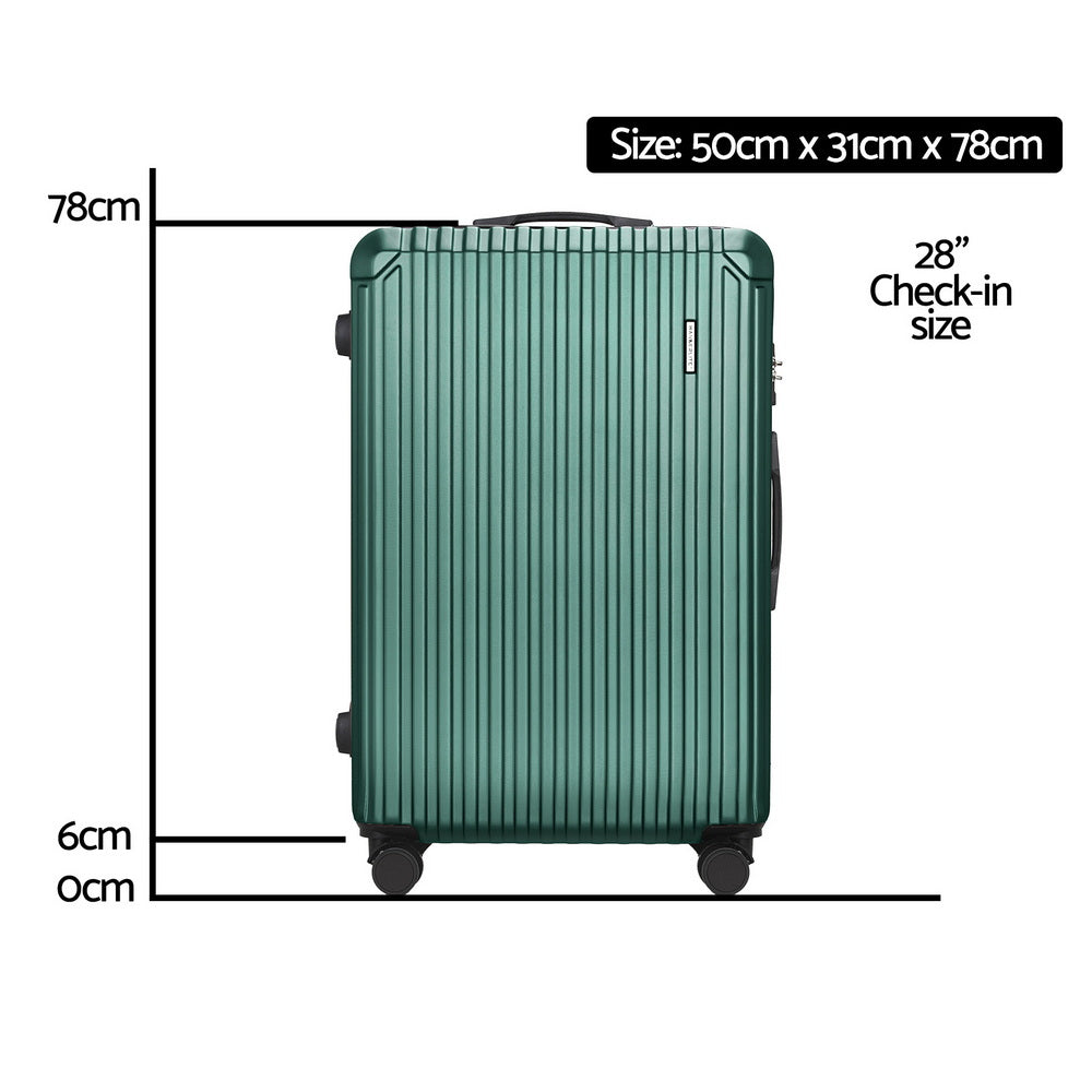 Wanderlite 28" Hard Case Luggage TSA Lock Green